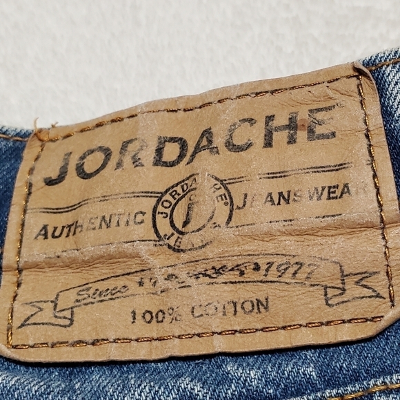 VINTAGE 1990s Jordache Stone Wash Mid Rise Distressed Flared Jeans 4 - Picture 10 of 10